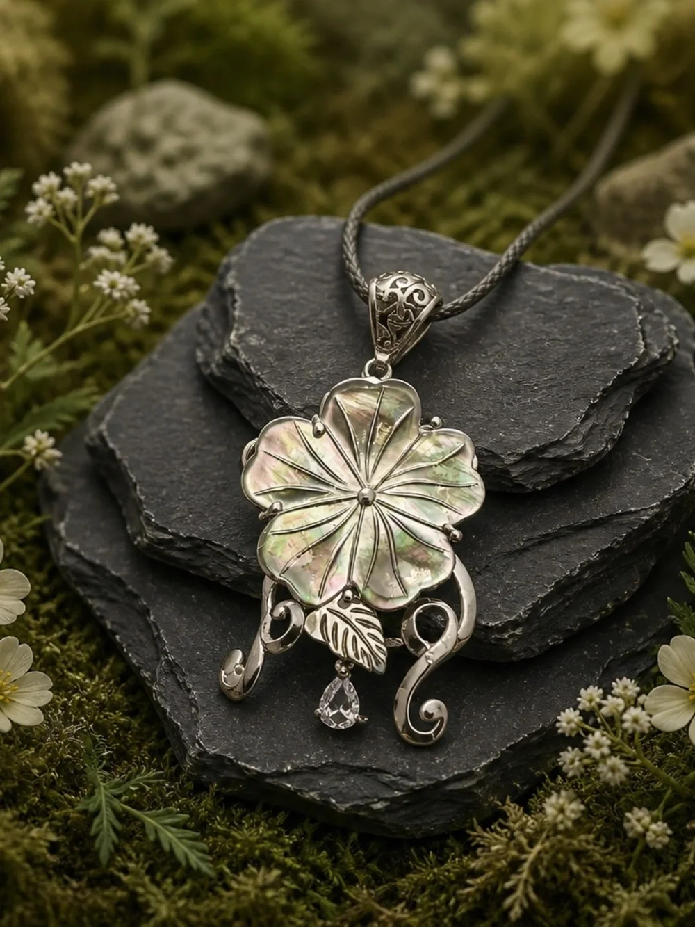 NEW! Flower Abalone Shell Necklace